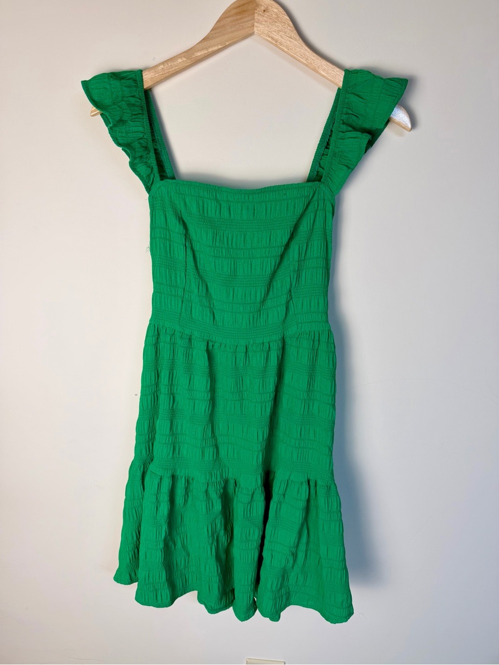 SHEIN Bright Green Ruffle Strap Mini Dress